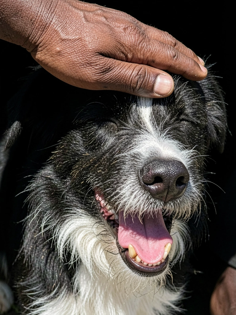 Cachorro deitado no chão com os olhos semicerrados e o focinho apoiado nas patas dianteiras.