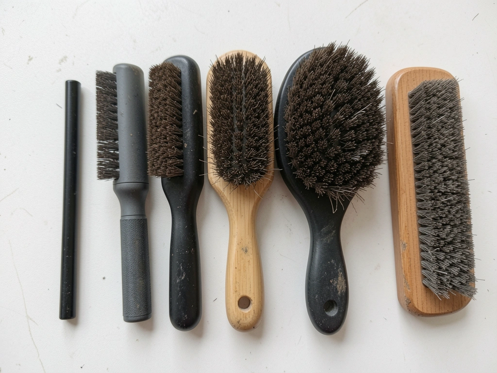 Comparação entre pente de dentes largos e escova desembaraçadora sobre cabelo cacheado molhado.